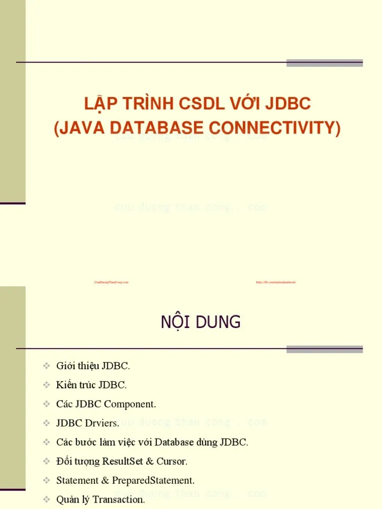 Lap Trinh Java JDBC PDF