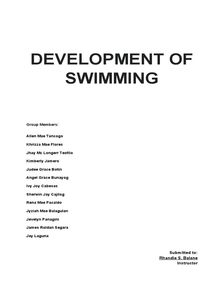 REPORTING PDF Swimming (Sport) Swimming