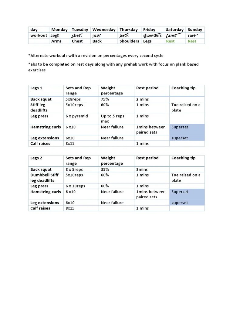 Bulking Training Program PDF Physical Fitness Weight Training