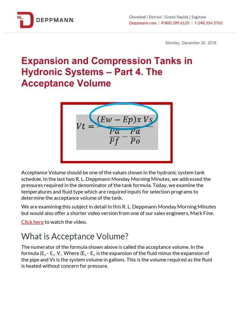 RLD MMM Expansion and Compression Tanks in Hydronic Systems Part