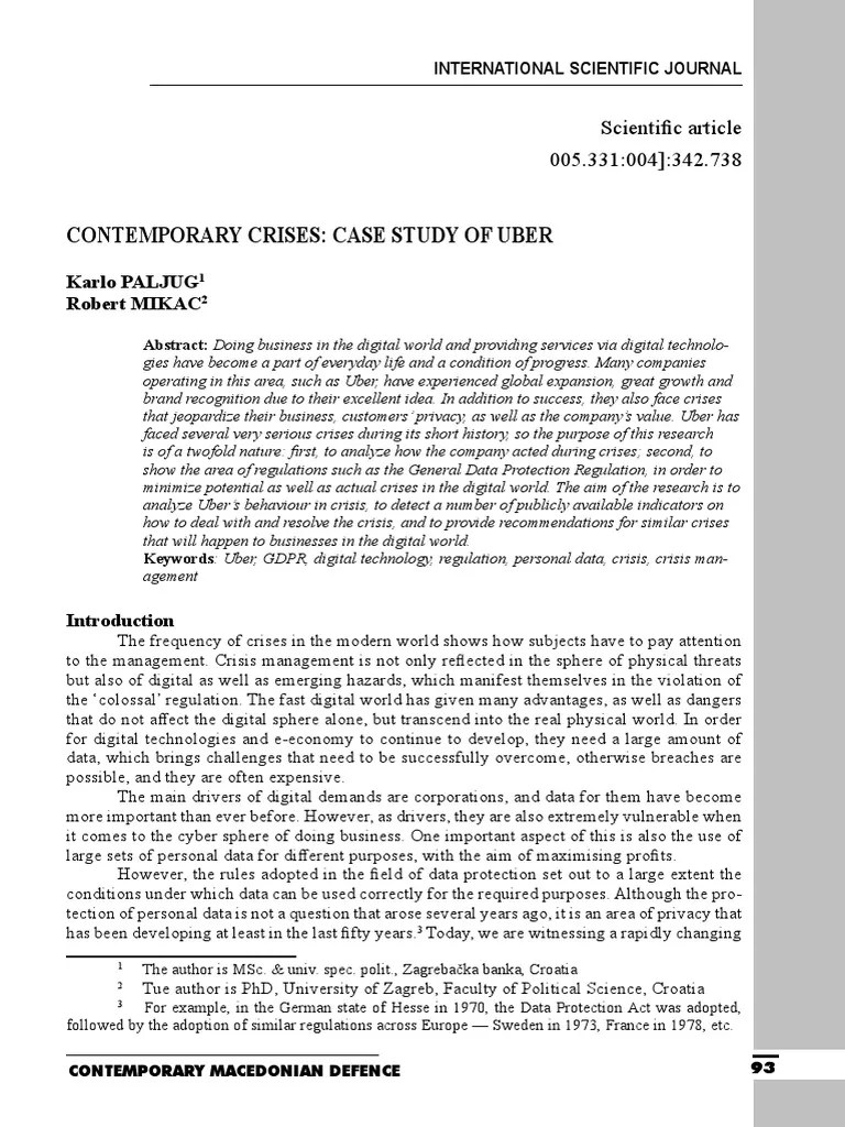 Uber Crisis Management Case Study PDF Malware Crisis Management