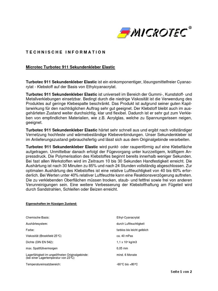 TI de Turbotec Sekundenkleber Elastic PDF