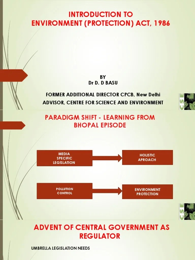 Introduction To Environment Protection Act PDF Pollution Crimes
