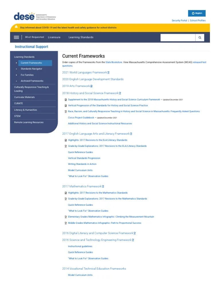 WWW Doe Mass Edu Frameworks Current HTML PDF