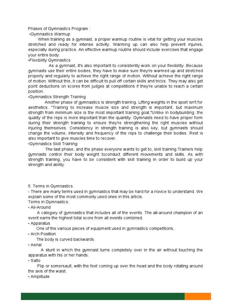 Phases of Gymnastics Program PDF