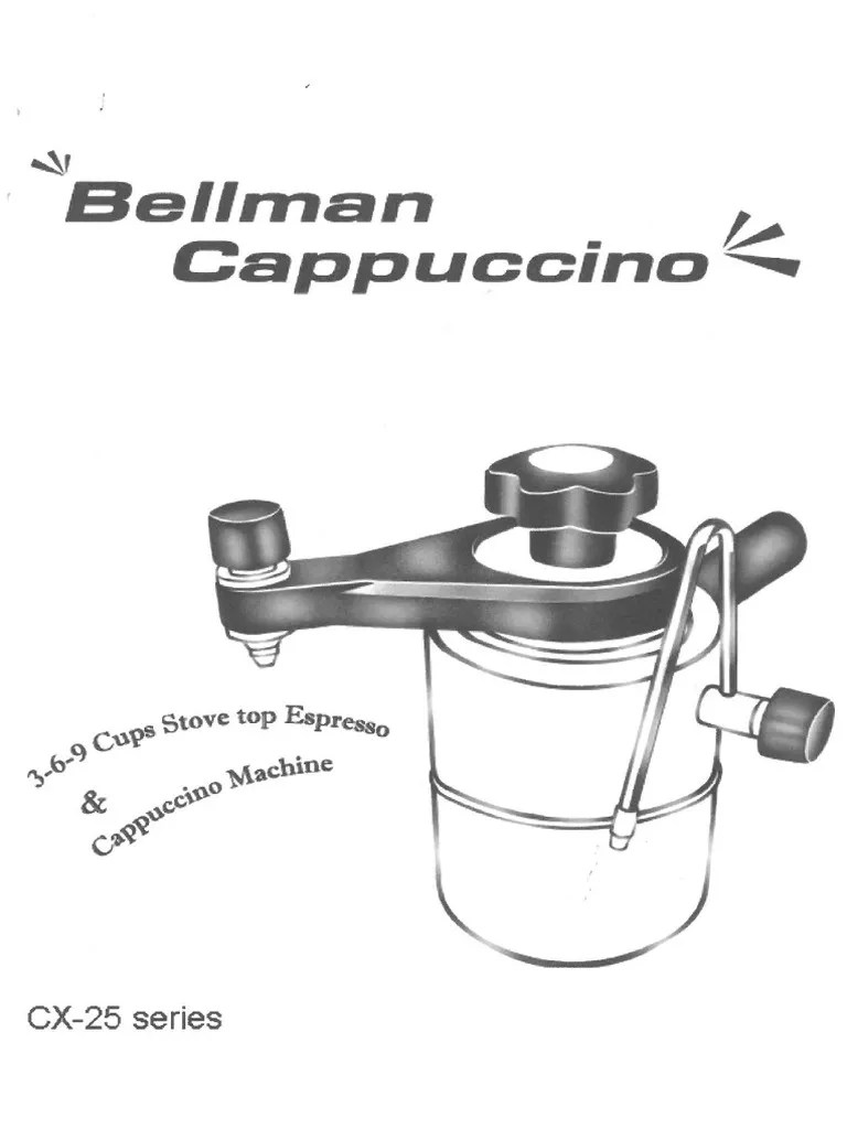 Bellman Stovetop Espresso and Steamer Manual PDF