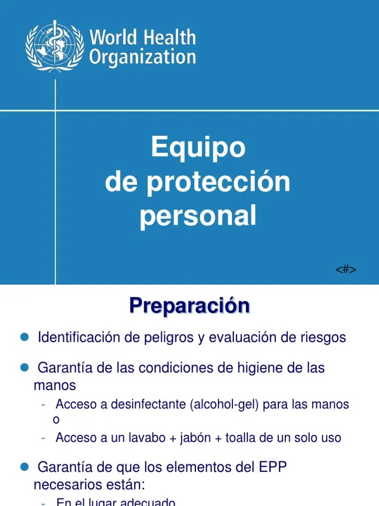 EPP Segun La OMS PDF