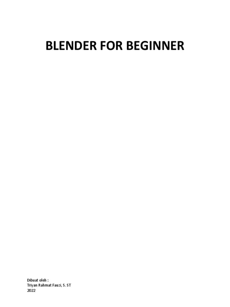 Blender For Beginner PDF