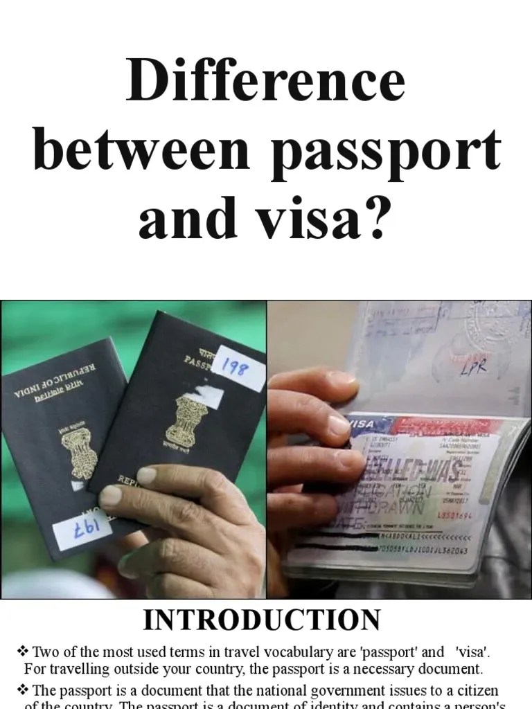Comparing Travel Documents A Guide to the Difference between Passports and Visas PDF Travel