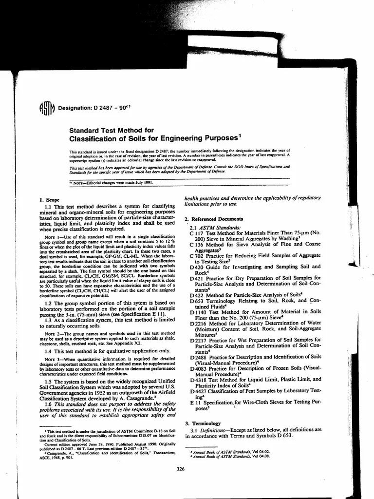 Astm D 2487 Uscs PDF