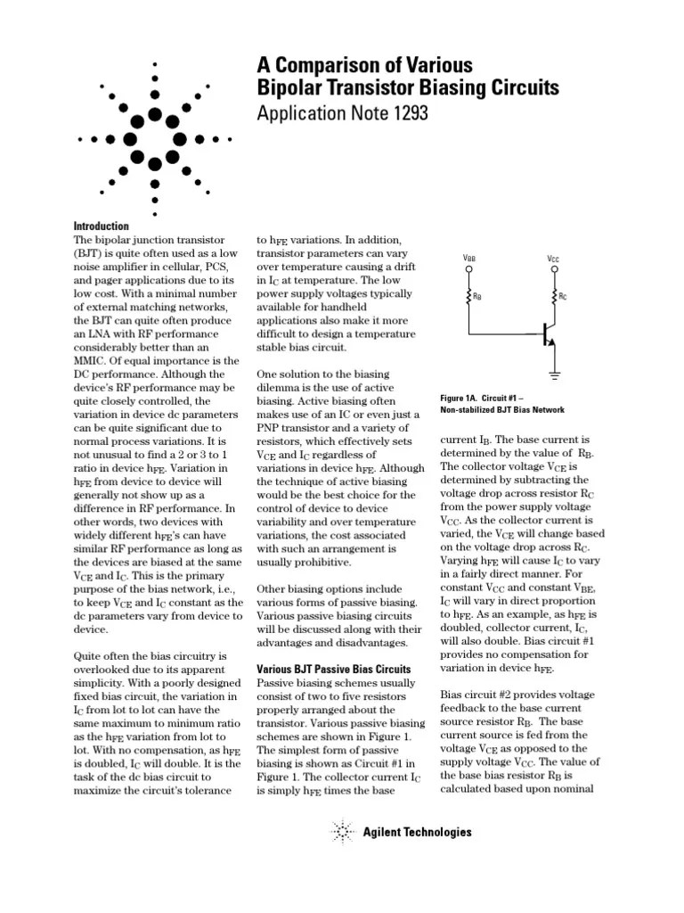 Biasing A Transistor PDF Bipolar Junction Transistor Transistor
