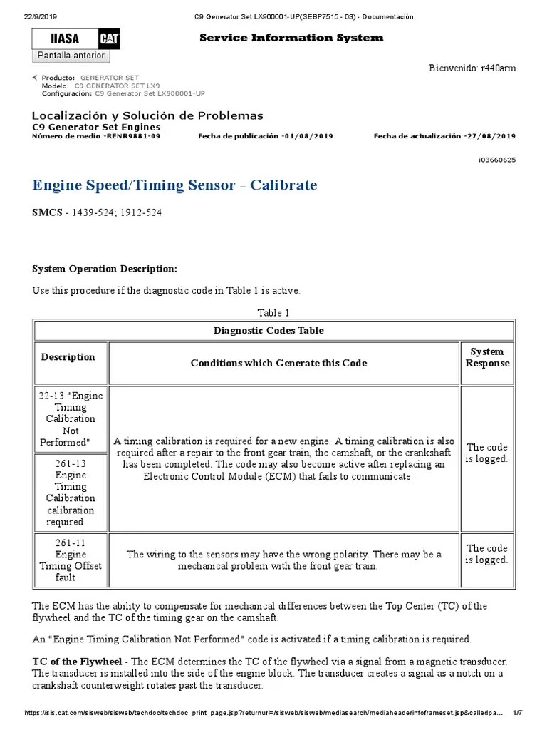 Engine Speed Timing Sensor Calibrate PDF Electrical Connector