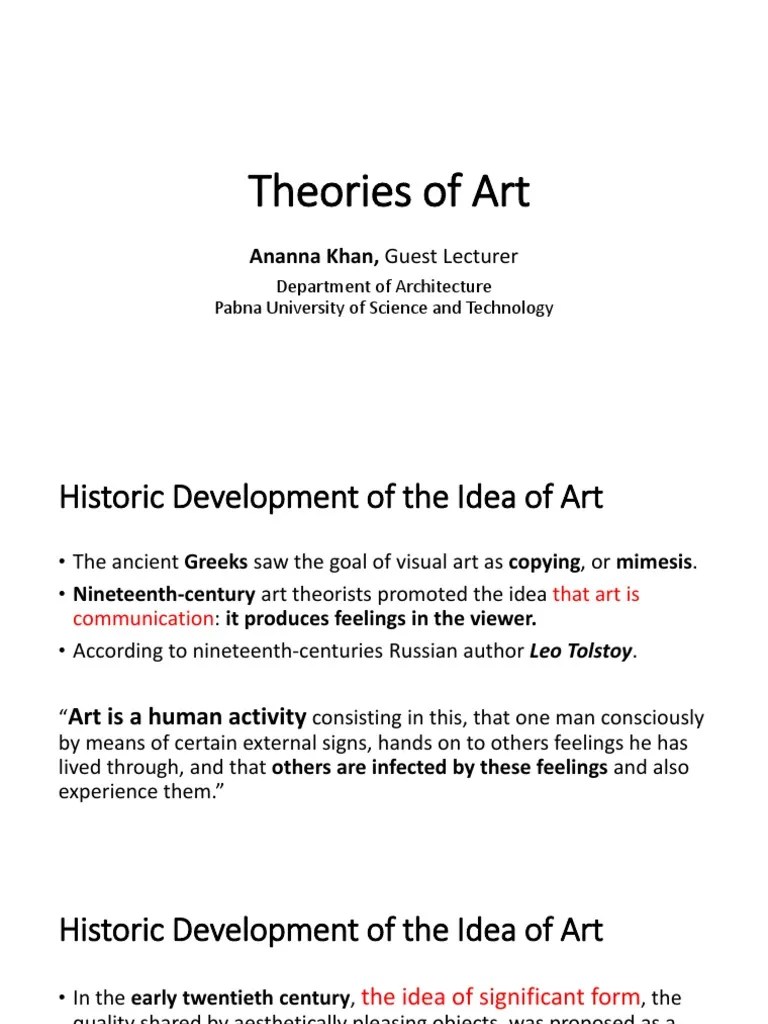 Lecture 02 Theories of Art PDF