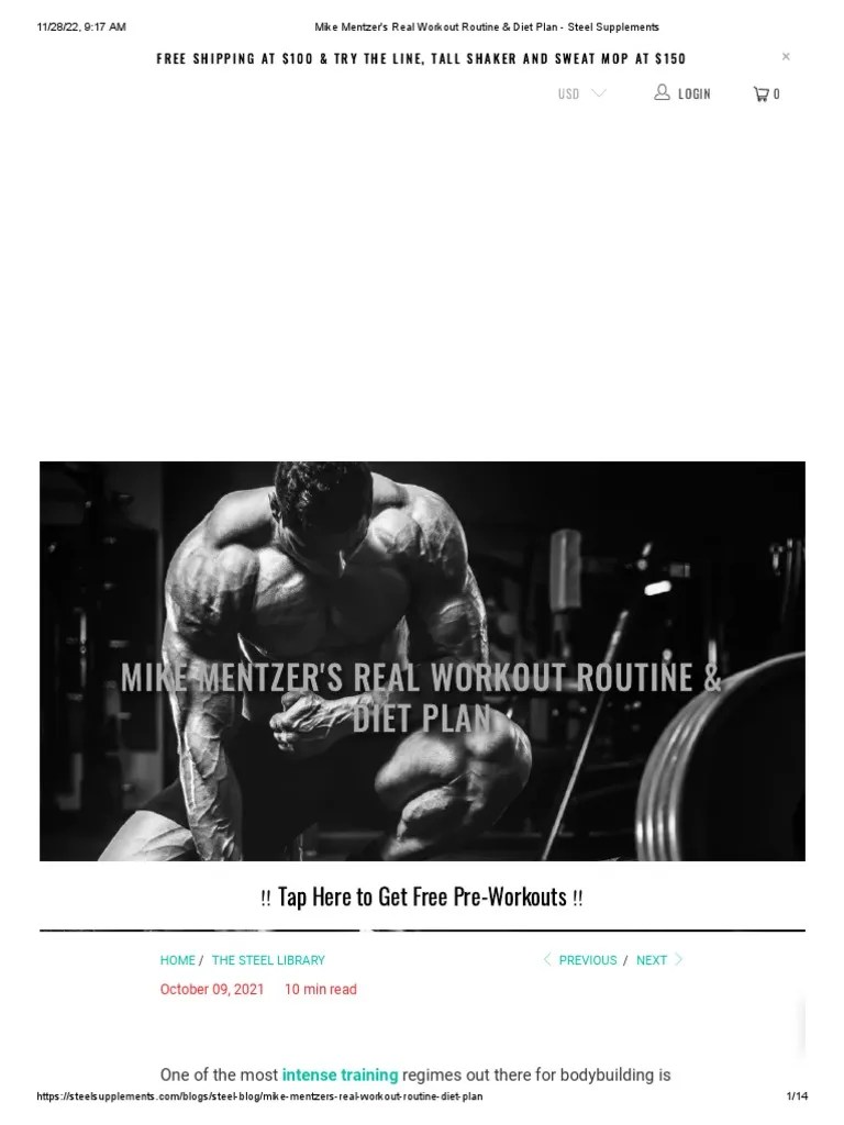Mike Mentzer's Real Workout Routine & Diet Plan PDF Dieting