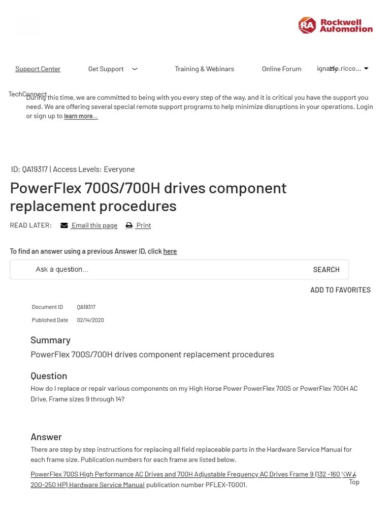 PowerFlex 700S - 700H Drives Component Replacement Procedures | PDF