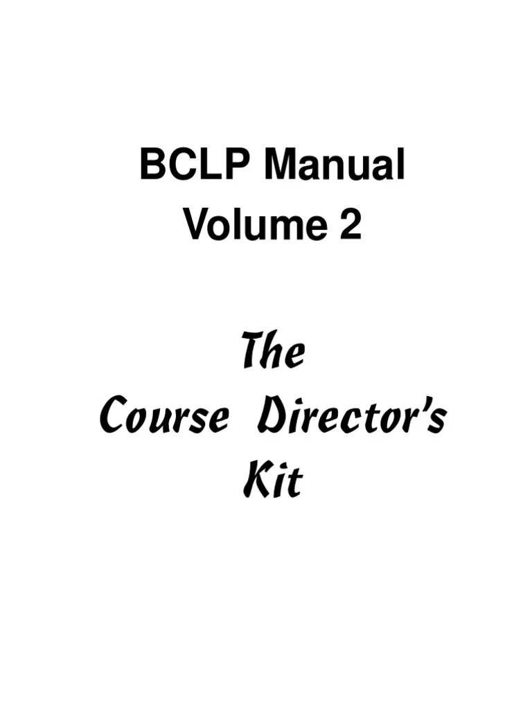 BCLP Vol 2 Course Director's Kit PDF