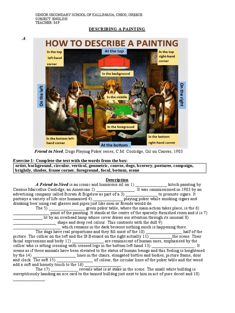 Describing A Painting PDF Paintings Plastic Arts