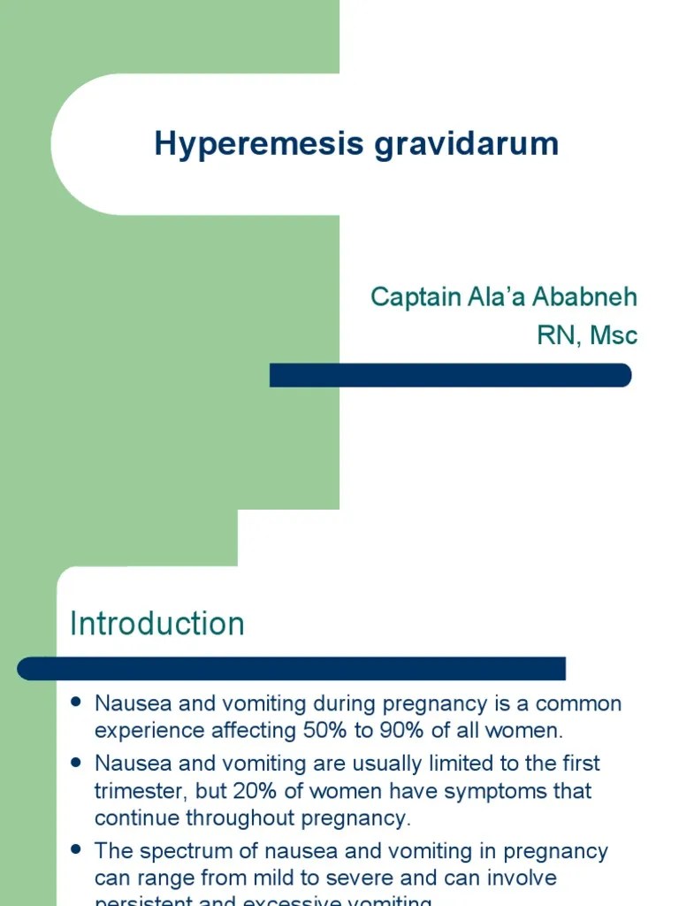 Hyperemesis Gravidarum PDF Nausea Pregnancy
