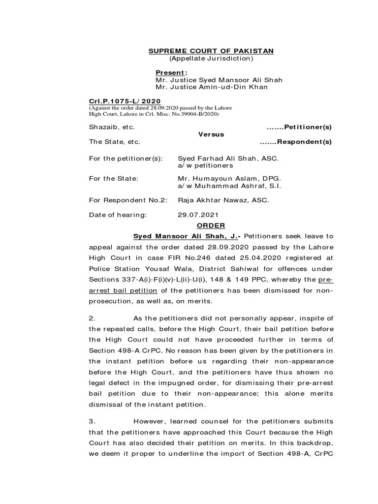 Analysis of Requirements for Granting PreArrest Bail When the Accused