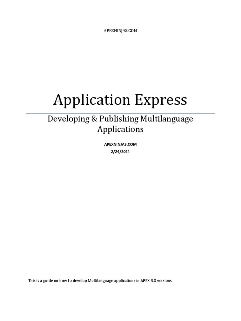APEX Multi Language Applications Computer Engineering