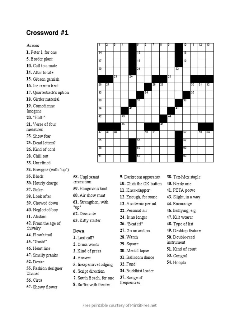 Crossword 1 PDF