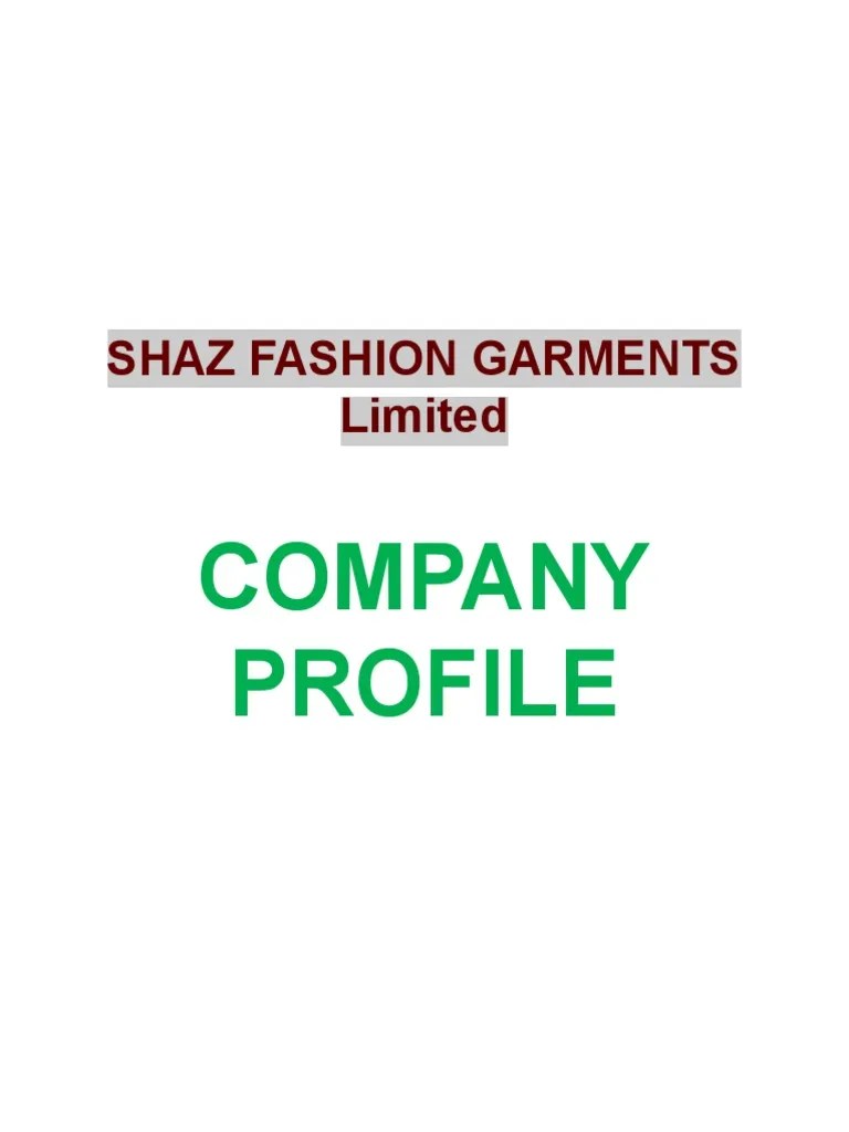 Garments Profile PDF Clothing Textiles