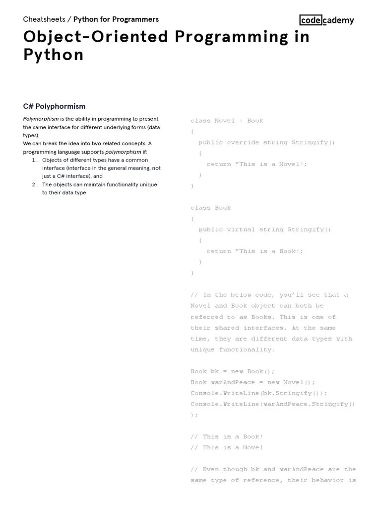 Python For Programmers ObjectOriented Programming in Python