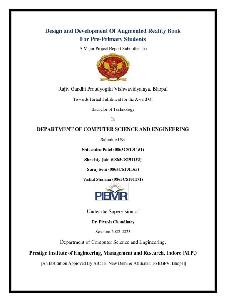 Final AR BOOK REPORT PDF Augmented Reality Smartphone