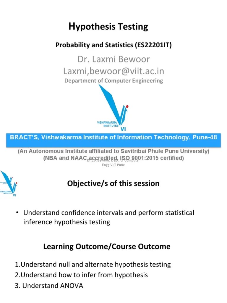 Hypothesis Testing Lecture An Overview of Statistical Hypothesis