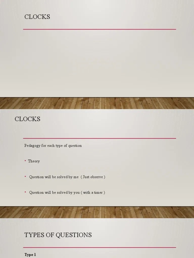 NMAT 2 Clocks and Calender PDF Clock Horology