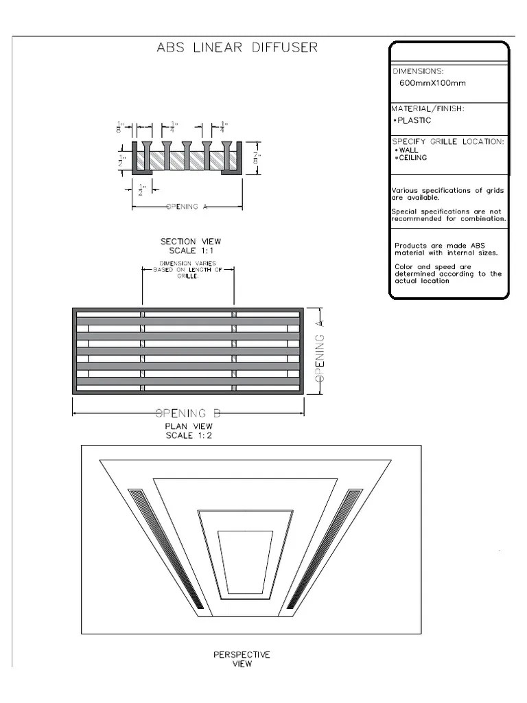 Abs Linear Bar Grille PDF