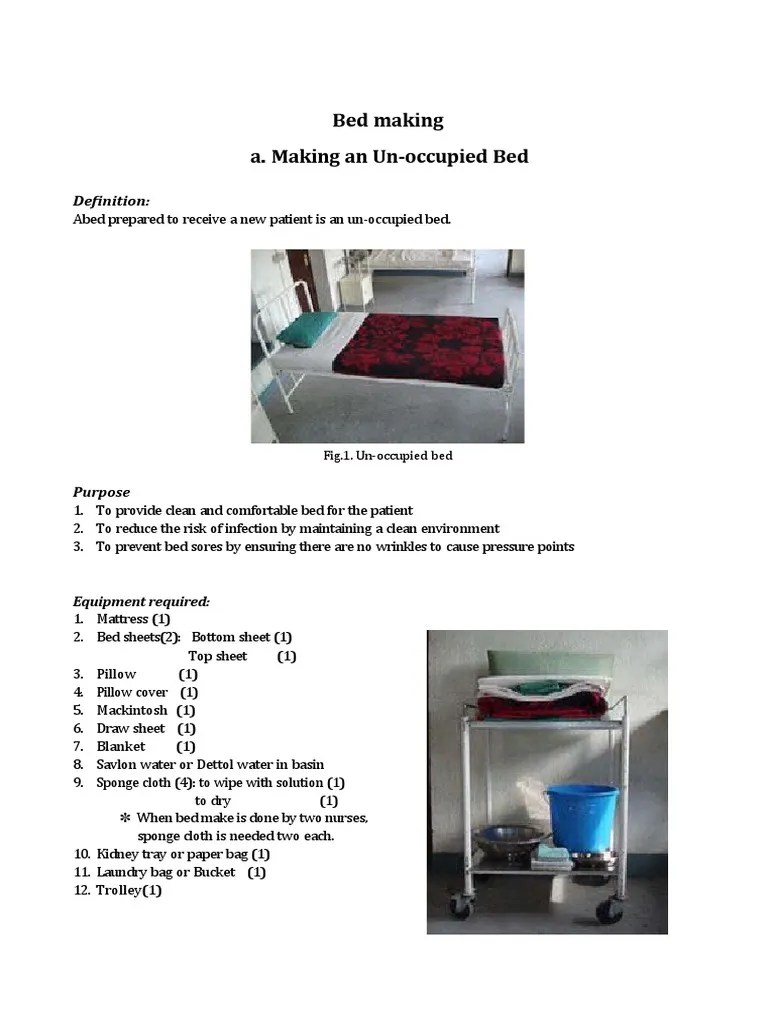 A Detailed Guide to Making an Unoccupied Bed and Performing a Complete