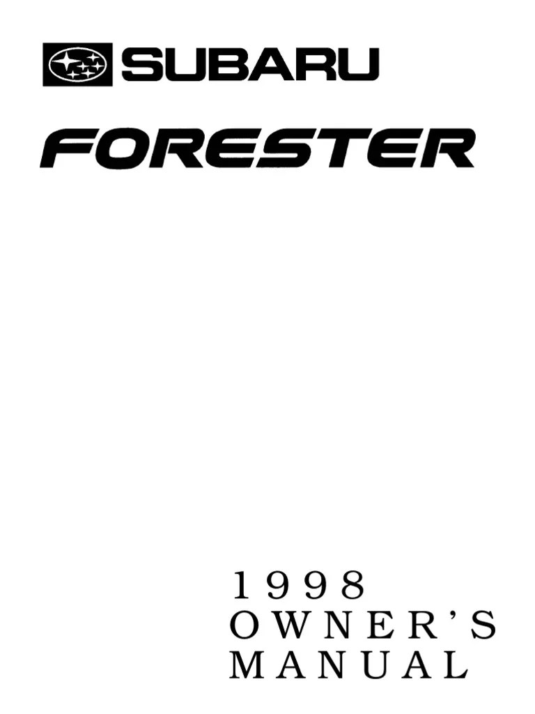 Subaru Forester Free Workshop and Repair Manuals