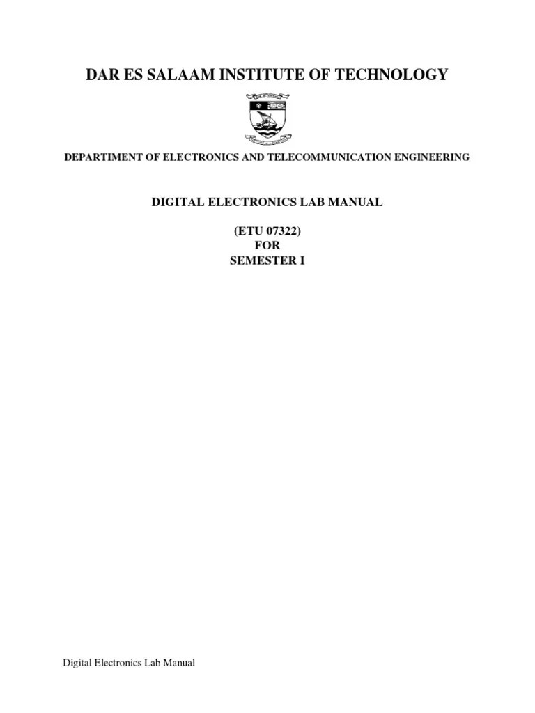 ETU 07322 Digital Electronic Lab Manual PDF Logic Gate Digital