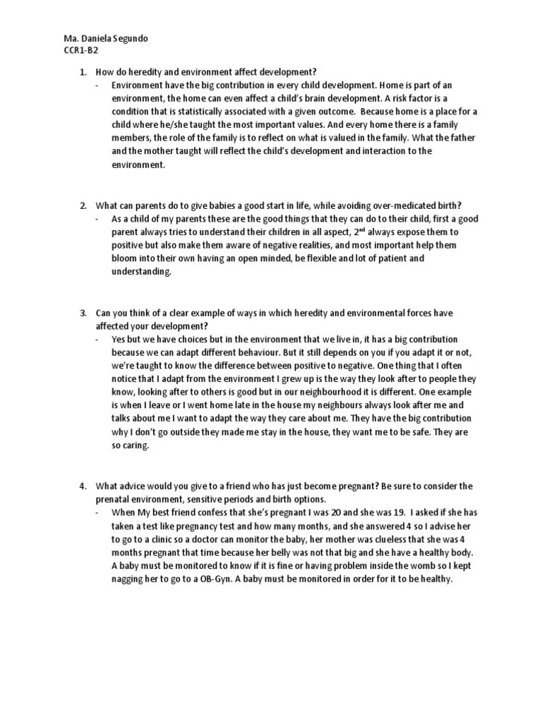 How Do Heredity and Environment Affect Development PDF Pregnancy