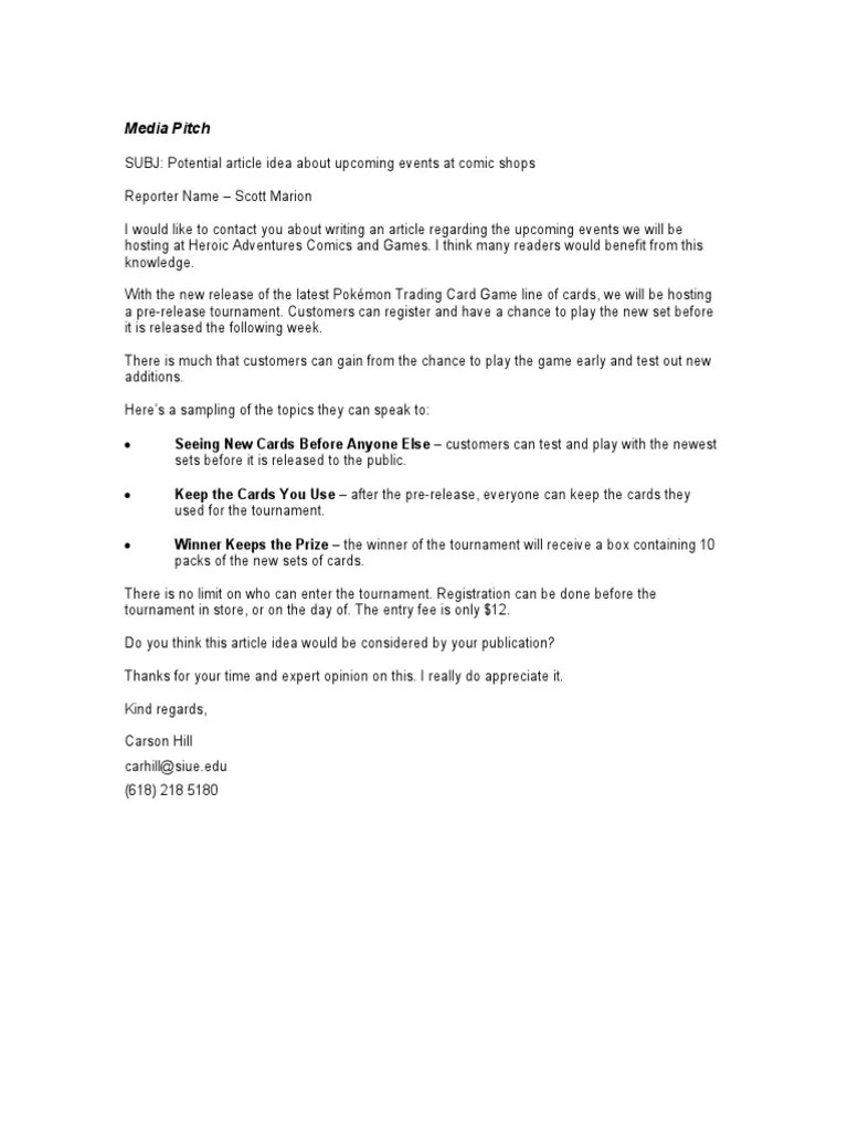 Pitch Memo PDF Communication