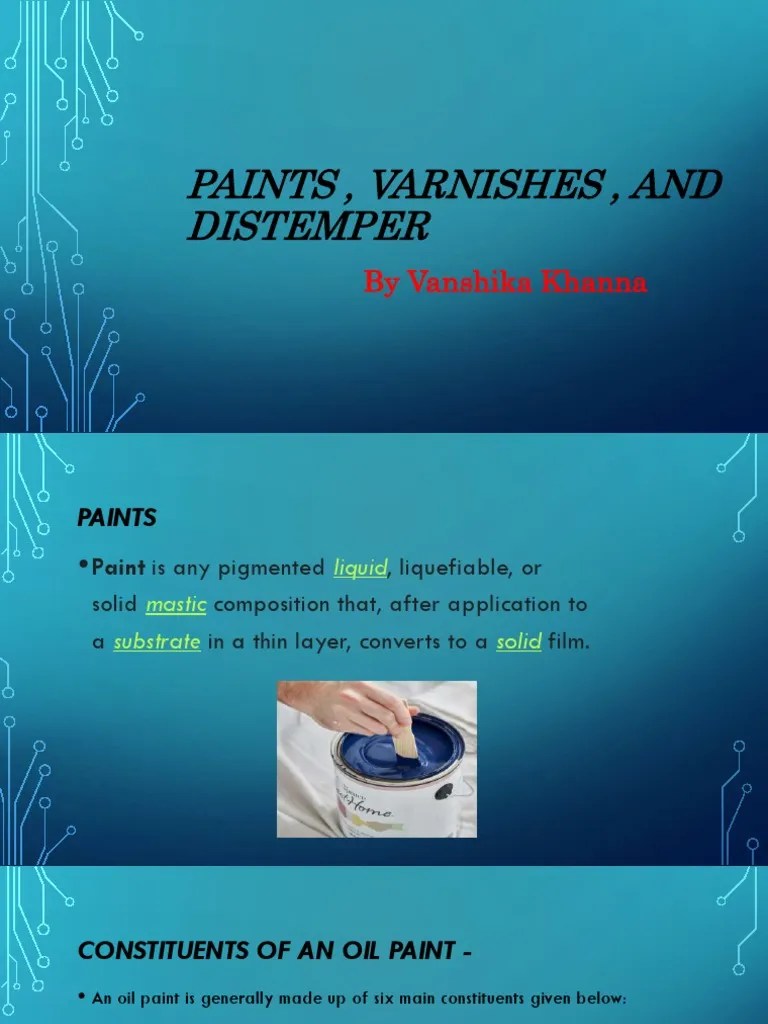 Paints, Varnishes, and Distemper by Vanshika Khanna PDF Paint