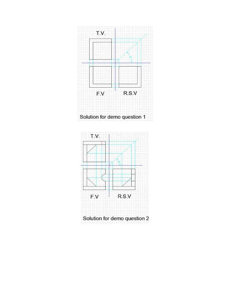 Orthographic Projections I Solutions PDF