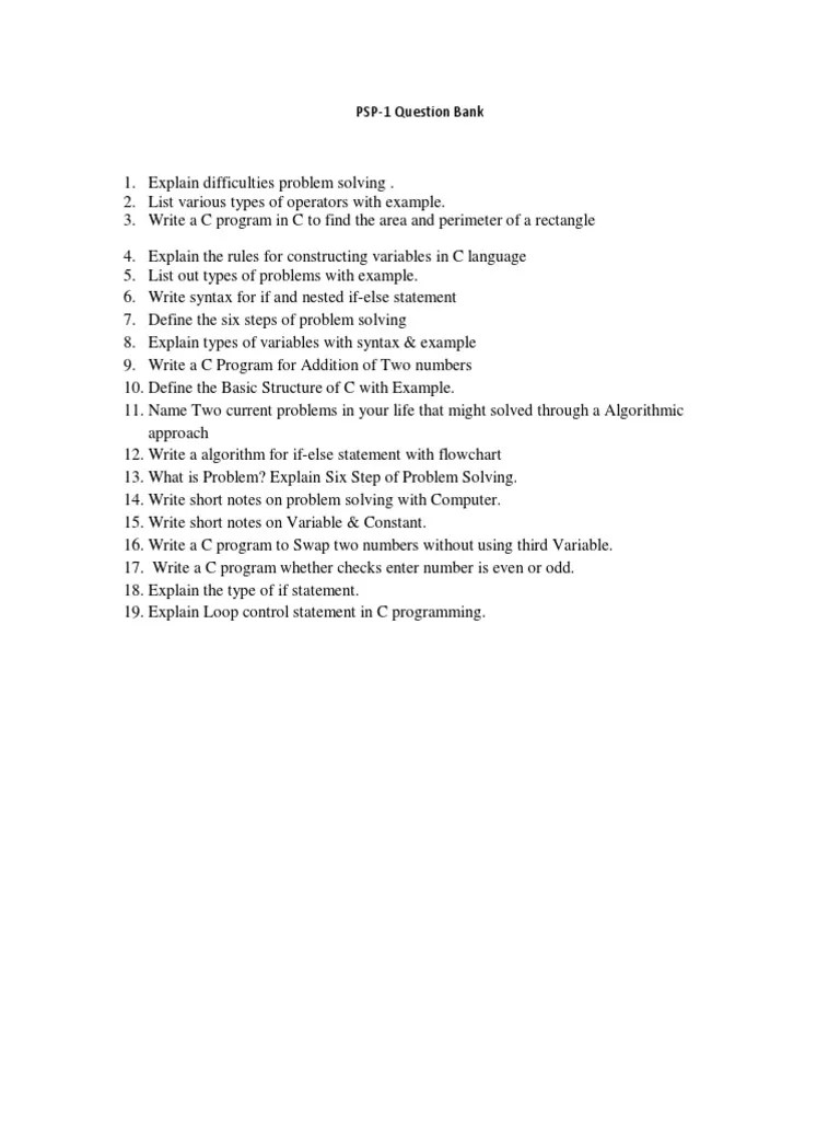 PSPI Question Bank PDF