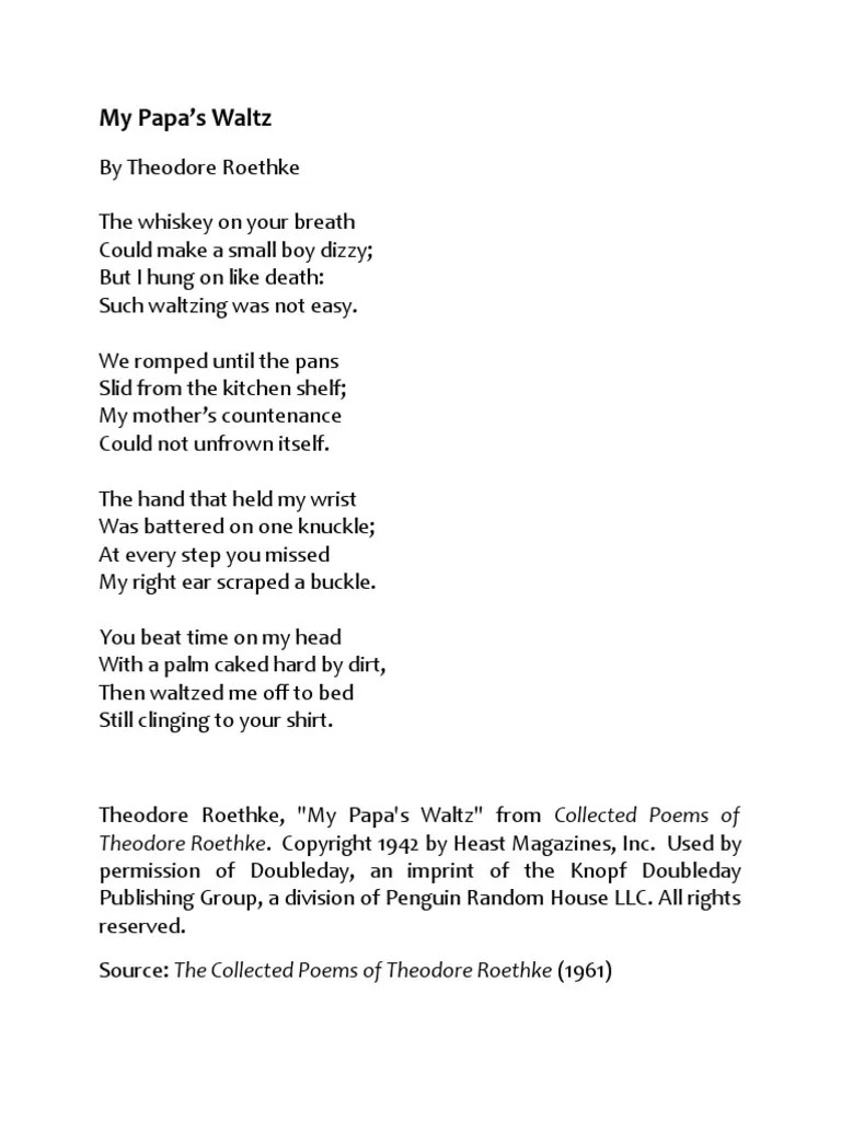 My Papa's Waltz PDF