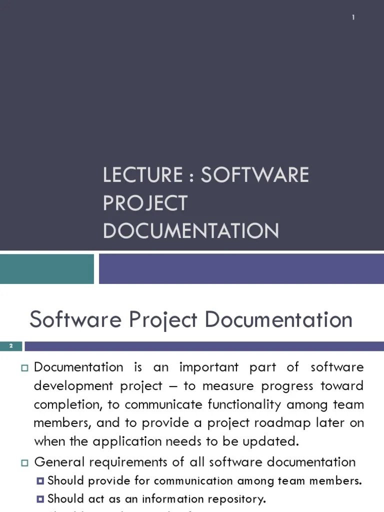 Lecture 13 Software Project Documentation PDF Software Testing