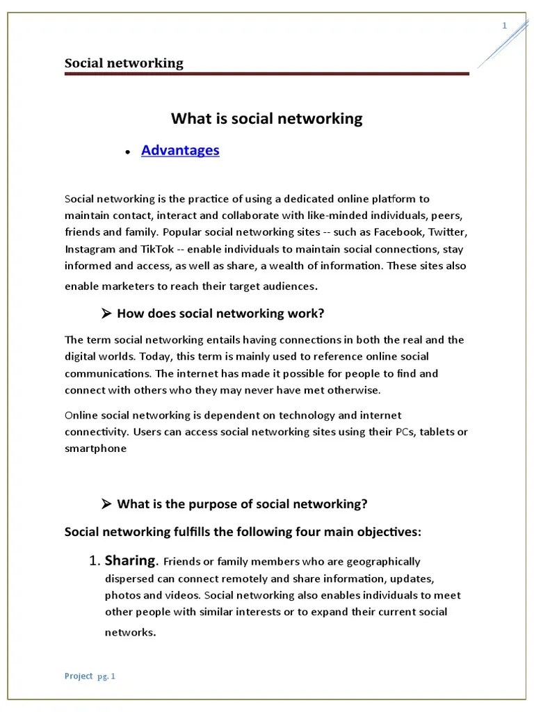 What Is Social Networking PDF Social Networking Service Mass Media