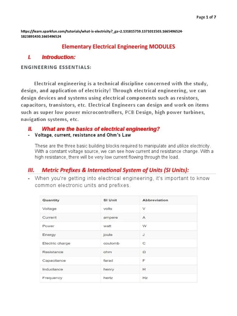Elementary Electrical Engineering MODULES in WORDS PDF Atoms