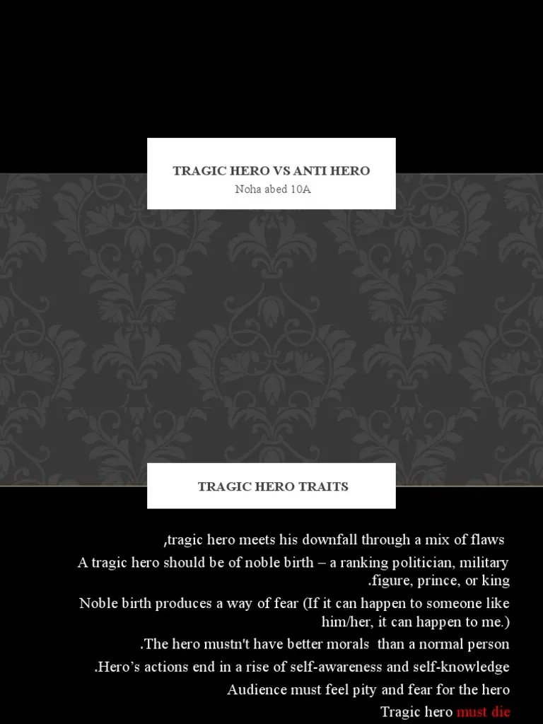 Tragic Heroes vs. AntiHeroes Explained PDF Hero