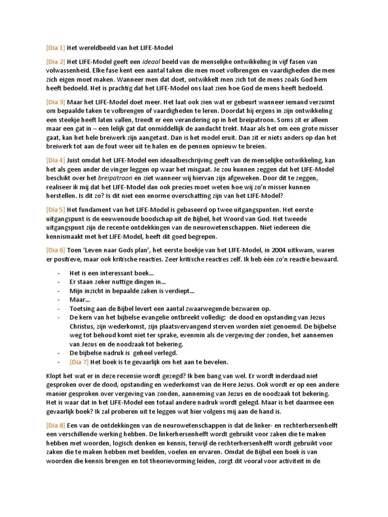 Het Wereldbeeld Van Het LIFEModel PDF