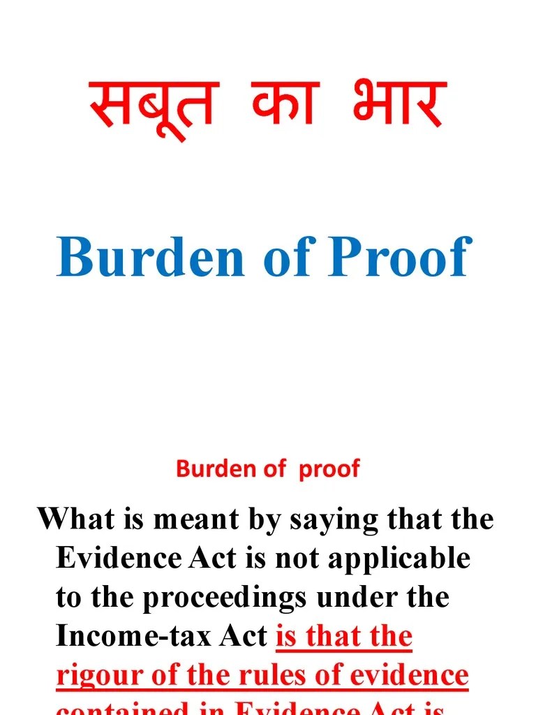 Burdenof Proof Burden Of Proof (Law) Evidence (Law)
