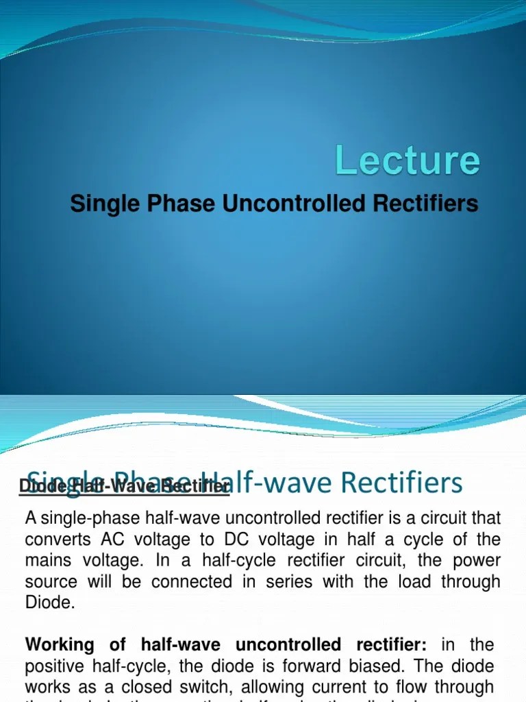 Slides Lec 5 Rectifier PDF Rectifier Diode