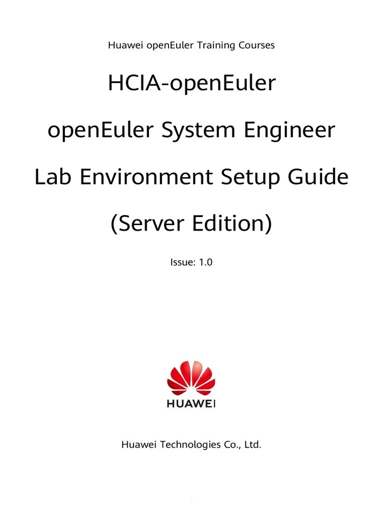 HCIAopenEuler Lab Environment Setup Guide Server Edition PDF