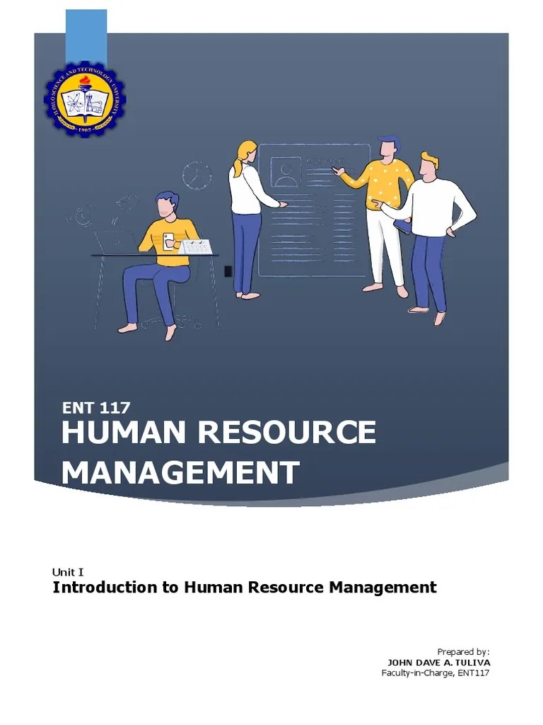 ENT117 MU1 Introduction To Human Resource Management PDF Human