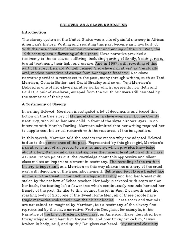 BELOVED PDF Gothic Fiction Ghosts